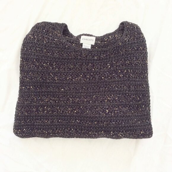 Chico's Open Knit Pullover Sweater Size 2 (Women's 12) - Picture 5 of 8